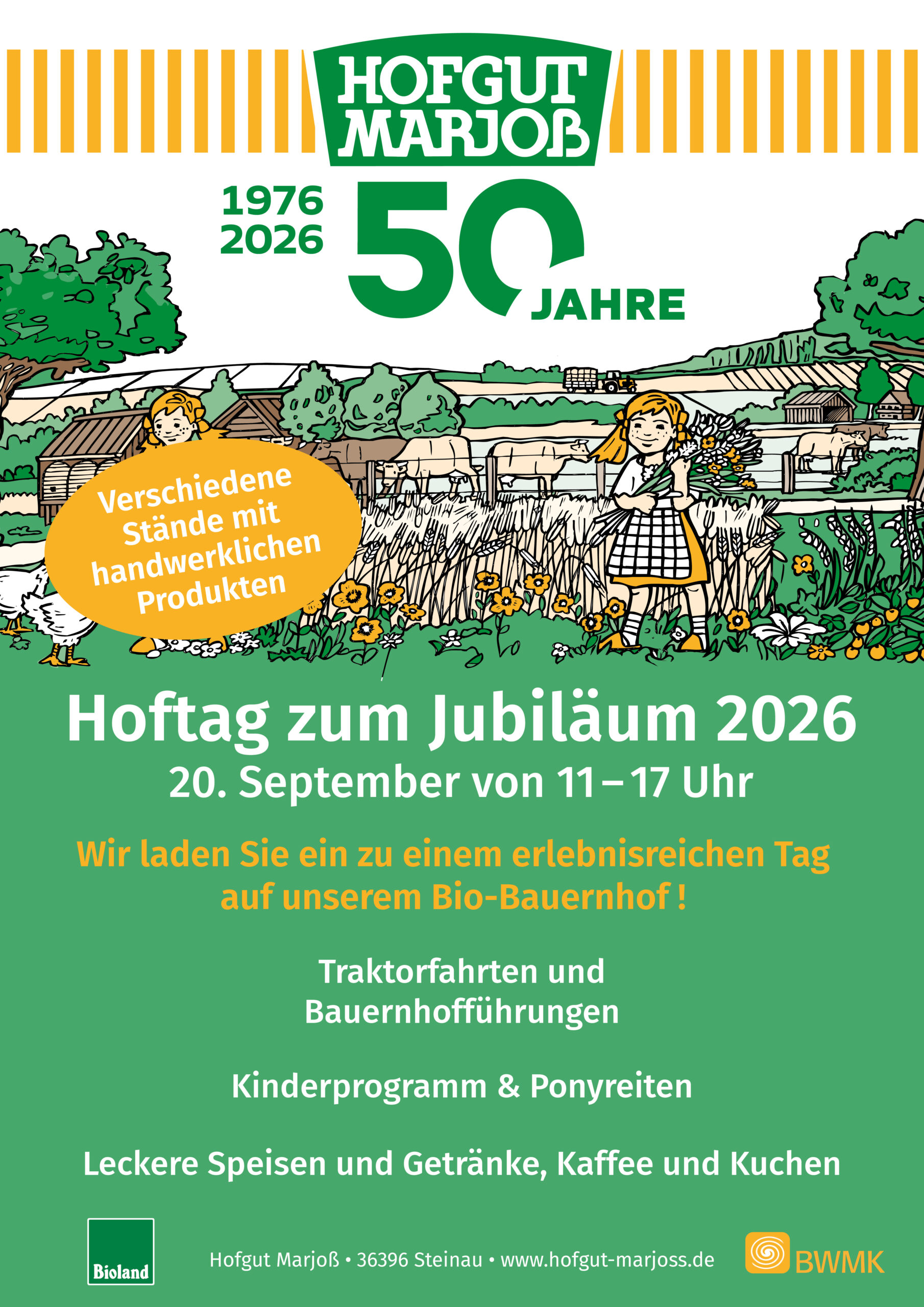 Plakat 50 Jahre Hofgut Marjoß